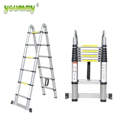 Aluminio telescópico plegable de alta calidad del lado doble de la escalera para el hogar