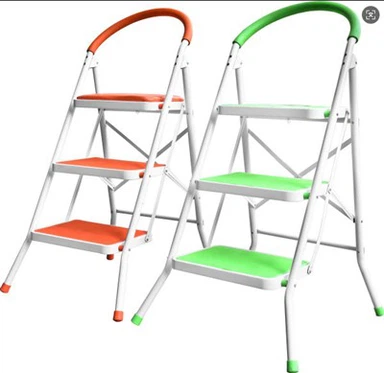 Escalera de paso de acero plegable de metal, escalera plegable de mono estrecho para combinación de almacén doméstico