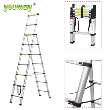 Escalera extensible telescópica de doble cara