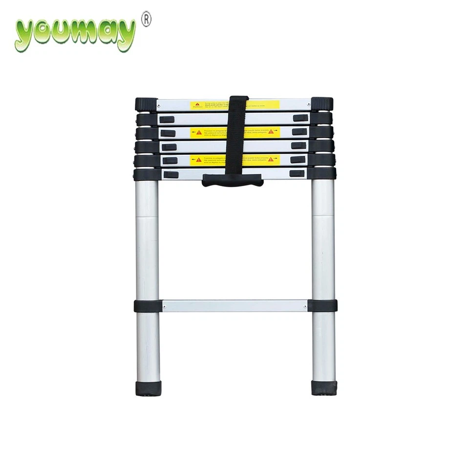 Telescoping Ladder 12.5 Ft Aluminum Lightweight Extension Ladder Heavy Duty Multi-Purpose Collapsible Ladder